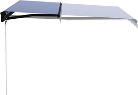 vidaXL Τέντα Συρόμενη Χειροκίνητη Μπλε / Λευκό 350 x 250 εκ.