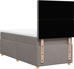 vidaXL Κρεβάτι Boxspring με Στρώμα Taupe 90x190 εκ.Υφασμάτινο