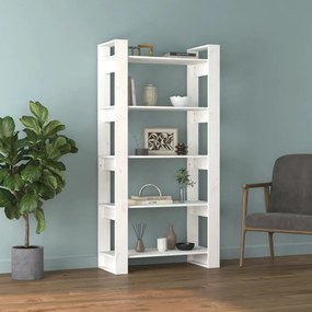 vidaXL Βιβλιοθήκη/Διαχωριστικό Χώρου Λευκό 80x35x160 εκ. Μασίφ Ξύλο