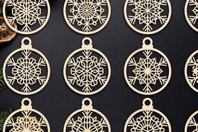 Σετ των 3 Intra απο ξύλο plywood 3mm-4mm πάχος Cut Christmas Ball 13 Δίασταση 8x8 cm INTRAFABR-79429272