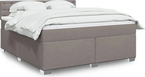 vidaXL Κρεβάτι Boxspring με Στρώμα Taupe 180x200 εκ. Υφασμάτινο