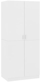 vidaXL Ντουλάπα Λευκή 80 x 52 x 180 εκ. από Επεξ. Ξύλο