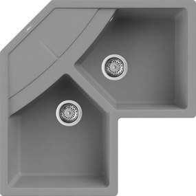 Elleci Unico Corner - Γωνιακός Νεροχύτης Κουζίνας 83x83 - Titanium