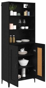 vidaXL Highboard 2 pcs Μαύρη δρυς Επεξεργασμένο ξύλο