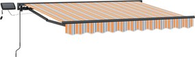 vidaXL Χειροκίνητο πλαίσιο τέντας με LED 3 x 2,5 μ