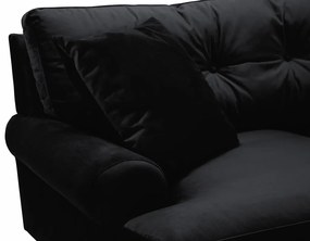 Καναπές Seattle E135, Αριθμός θέσεων: 3, Μαύρο, 195x100x87cm, 60 kg, Ταπισερί, Πόδια: Ρόδες, Ξύλο | Epipla1.gr