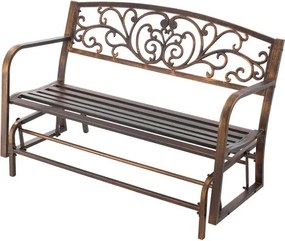 VEVOR Outdoor Bench Patio Bench Glider 127 cm Metal Frame Cast Iron Backrest