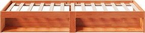 vidaXL Κρεβάτι ημέρας χωρίς στρώμα Καφέ κεριού Στερεό ξύλο πεύκο