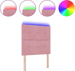 vidaXL LED κεφαλάρι με φώτα λωρίδας LED Ροζ 80 cm Πολυεστέρας