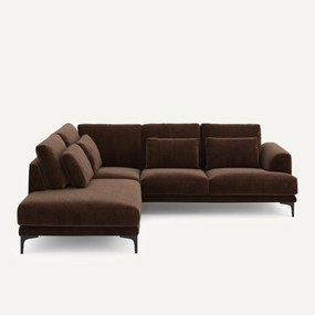 Γωνιακός καναπές αριστερός, από βελούδινo chenille, Marsile