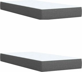 vidaXL Κρεβάτι box spring με στρώμα Σκούρο Γκρι 200 x 200 cm Ύφασμα