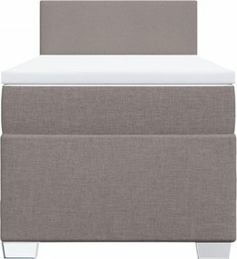 vidaXL Κρεβάτι Boxspring με Στρώμα Taupe 90x200 εκ. Υφασμάτινο