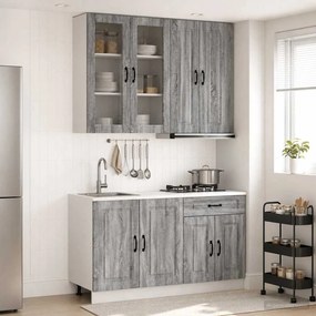 vidaXL Μονάδα κουζίνας KALMAR 4 pcs Γκρι Sonoma Επεξεργασμένο Ξύλο