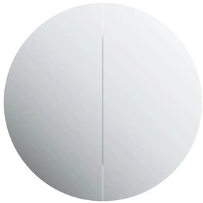 vidaXL Ντουλάπι Μπάνιου με Στρογγυλό Καθρέφτη&amp;LED Μαύρο 47x47x17,5 εκ.