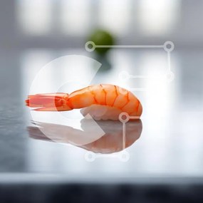 Σετ των 2 Intra Συλλεκτικό Ξύλινο Παζλ Plywood 4mm - Σούσι με γαρίδες σε γυαλισμένη επιφάνεια Σε Ξύλινο Κουτί - Διαστάσεις: 10x10 cm – 25 κομμάτια