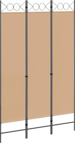 vidaXL 3-Panel Room Divider Μπεζ 120 x 200 cm Ύφασμα