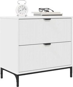 vidaXL Κομοδίνο Λευκό 63.5 x 36 x 61 εκ Επεξεργασμένο ξύλο