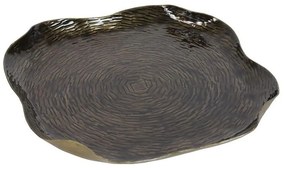 Διακοσμητική Πιατέλα 013.806048 Φ38x4cm Gold-Black Μέταλλο