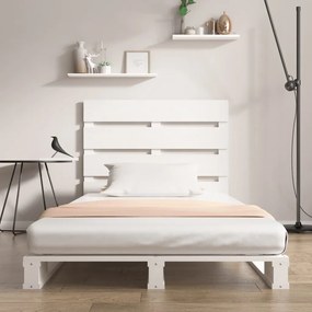vidaXL Πλαίσιο Κρεβατιού Λευκό 90x190 εκ. από Μασίφ Ξύλο Πεύκου Single