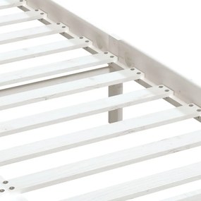 vidaXL Πλαίσιο Κρεβατιού Λευκό 135x190 εκ. από Μασίφ Ξύλο Double