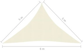 Πανί Σκίασης Κρεμ 5 x 5 x 6 μ. από HDPE 160 γρ./μ² - Κρεμ