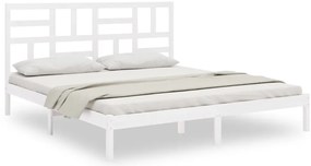 vidaXL Πλαίσιο Κρεβατιού Λευκό 200 x 200 εκ. από Μασίφ Ξύλο