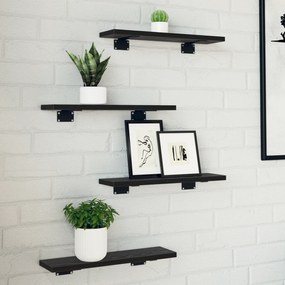 vidaXL Ράφια Βιβλιοθήκης 4 τμχ Μαύρης Δρυς 40x10x1.5 εκ Επεξεργασμένο Ξύλο