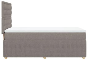 Κρεβάτι Boxspring με Στρώμα Taupe 100 x 200 εκ. Υφασμάτινο - Μπεζ-Γκρι