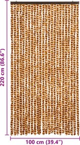 vidaXL Σήτα - Κουρτίνα Πόρτας Ώχρα / Λευκό 100 x 220 εκ. από Σενίλ