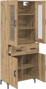 vidaXL Highboard με συρτάρι 2 pcs Artisan Oak Επεξεργασμένο ξύλο