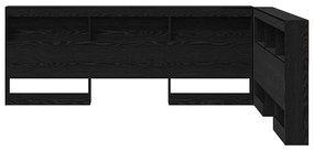 vidaXL Κεφαλάρι Αποθήκης με ράφι Μαύρη δρυς 140 cm Επεξεργασμένο ξύλο