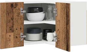 vidaXL Κρεμαστό ντουλάπι Παλαιό Ξύλο και Λευκό 57 x 57 x 40 εκ.