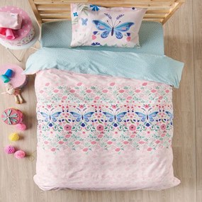 Σεντόνια Παιδικά Pieta (Σετ 3τμχ) Pink-Multi Kentia Semi-double 190x270cm 100% Cotton