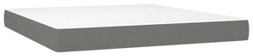 vidaXL Κρεβάτι Boxspring με Στρώμα &amp; LED Σκ.Γκρι 180x200 εκ Υφασμάτινο