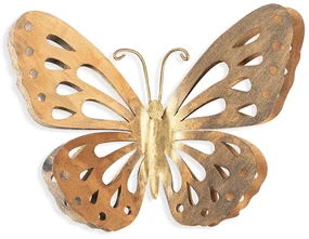 Διακοσμητικό τοίχου Butterfly Megapap μεταλλικό χρώμα χρυσό 29x32εκ.-GP052-0098