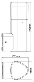 LED SMD WALL LUMINAIRE 7W 410LM 340° 230V AC 3.000K DARK GREY CRI80 IP54 30.000HRS