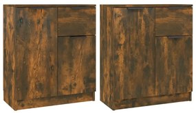 vidaXL Ντουλάπια 2 τεμ. Καπνιστή δρυς 60x30x70 εκ. Επεξεργασμένο Ξύλο