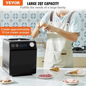 VEVOR 2 Quart Automatic Ice Cream Machine Electric Yogurt Gelato Make Black