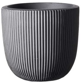 Κασπώ Πήλινο Στρογγυλό Stripe L C-4940-8 37x37x33cm Grey Supergreens Clay