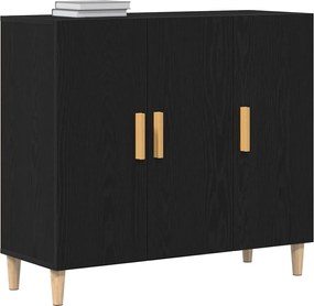 vidaXL Πλαϊνό γραφείο Μαύρη Οξυά 90 x 34 x 80 εκ. Επεξεργασμένο ξύλο
