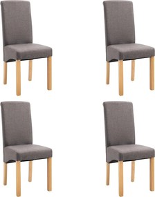 vidaXL Καρέκλες Τραπεζαρίας 4 τεμ. Γκρι / Μπεζ Υφασμάτινες