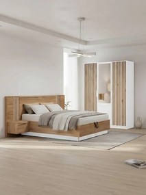 Κρεβάτι Bali Lux-Φυσικό – Λευκό