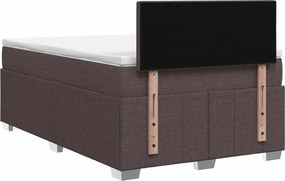 vidaXL Κρεβάτι box spring με στρώμα Σκούρο Καφέ 120 x 200 cm Ύφασμα