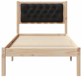 vidaXL Σκελετός Κρεβατιού Μαύρο 90 x 190 cm Στερεά ξυλεία πεύκου