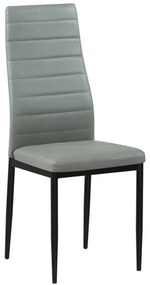 Καρέκλα JETTA PVC Γκρι/Βαφή Μαύρη (Συσκ.6) 40x50x95cm