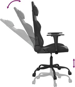 vidaXL Καρέκλα Gaming Μασάζ Μαύρη από Συνθετικό Δέρμα