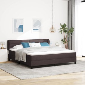 vidaXL Κρεβάτι Box Spring με Στρώμα Σκούρο Καφέ 180x200 εκ. Ύφασμα