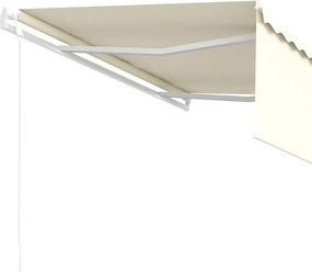vidaXL Τέντα Συρόμενη Αυτόματη με Σκίαστρο Κρεμ 4 x 3 μ.