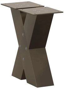 vidaXL Πόδια Τραπεζιού Σαλονιού σε Σχήμα Χ, 2 τεμ. από Φυσικό Ατσάλι 40x(30-31) εκ. Ατσάλι