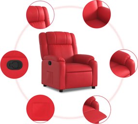 vidaXL Πολυθρόνα Ανακλινόμενη Κόκκινη από Συνθετικό Δέρμα